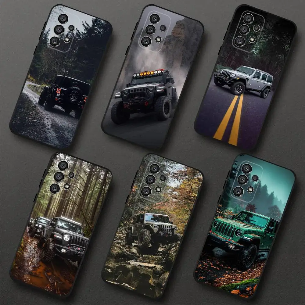 حافظة هاتف J-Jeeps للطرق الوعرة SUV لهاتف سامسونج S 25,24,23,22,30,21,10,9,Ultra,Plus,Lite,FE,4,5G حافظة ناعمة سوداء