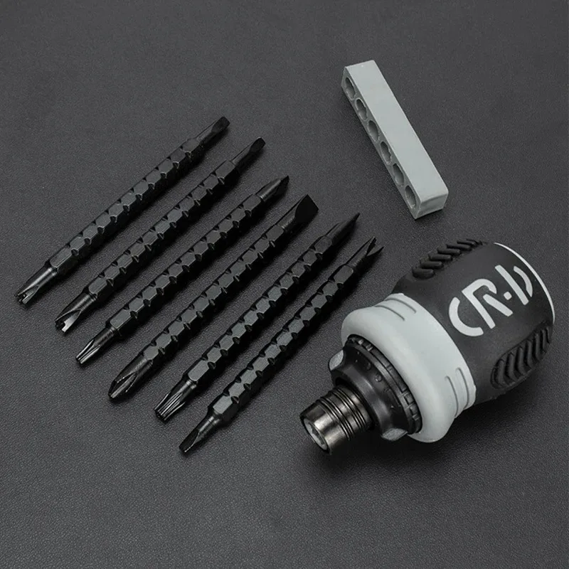 Mini Ratchet Precision Screwdriver Magnetic 13 In 1 Telescopic Labor-Saving Hand Tool Phillips Slotted Dual-purpose Head