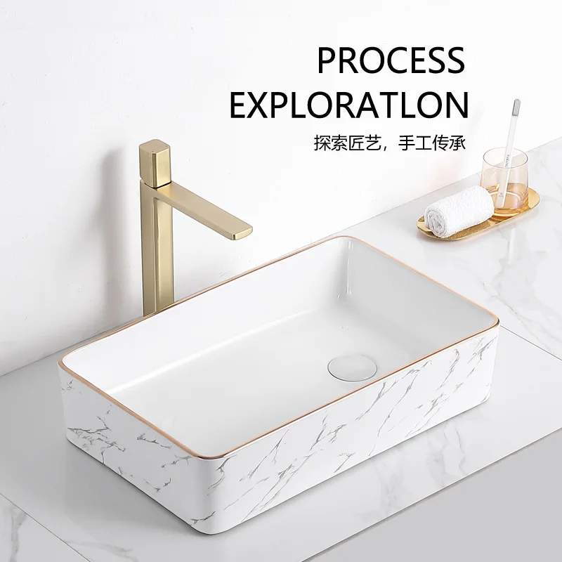 Side launching table basin Ceramic partial mouth wash basin Washing machine upper