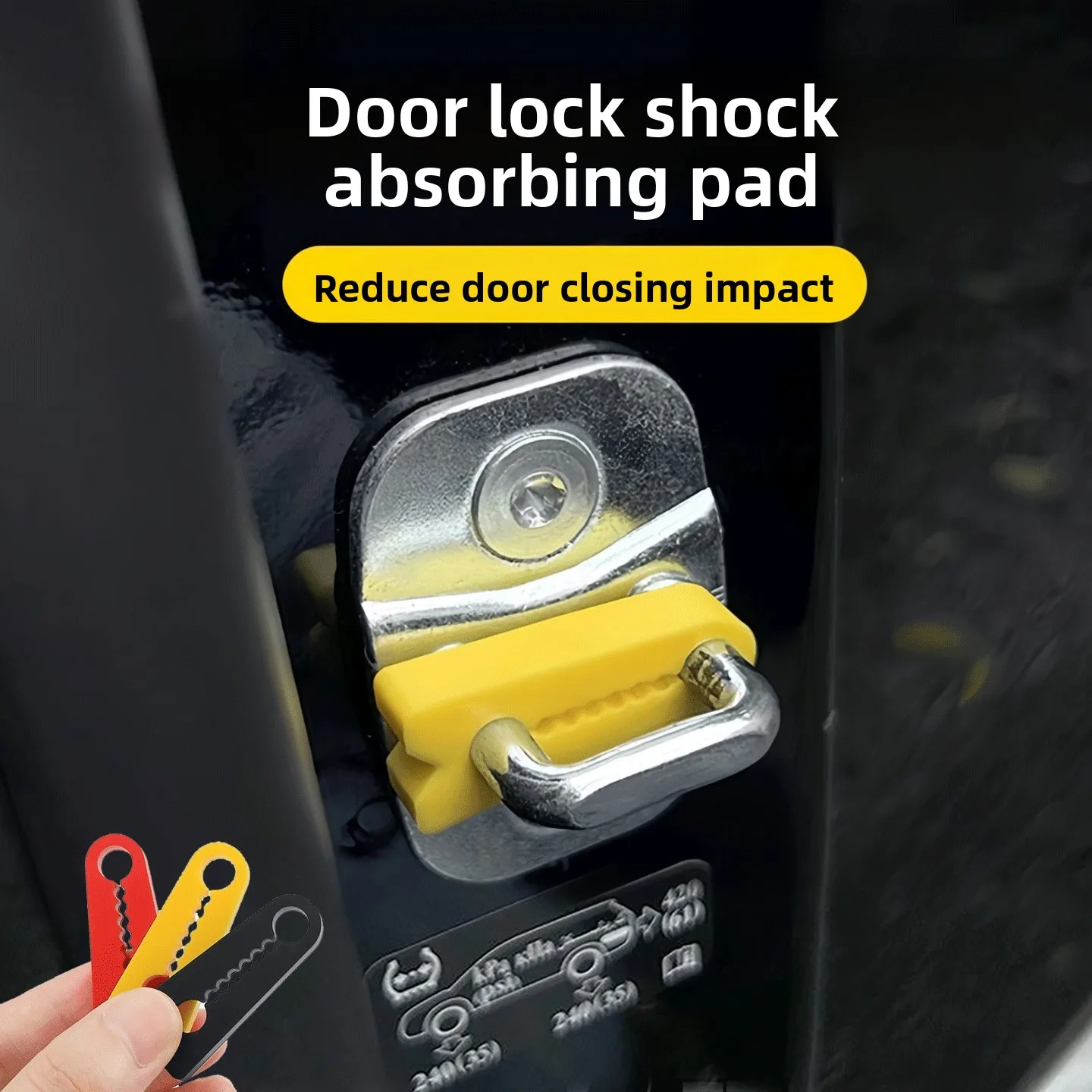 4pcs Sound Damper Door Lock Buffer Car Door Lock Buckle,Silicone Protector Pad,Door Closing Noise Reduction Anti-collision Cover