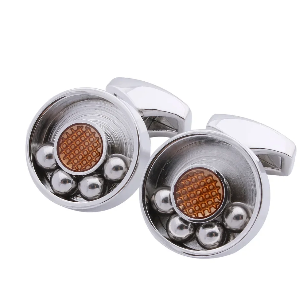 Novelty Running Ball Cufflinks Men Autumn Business Wedding Rotatable Cuff Links