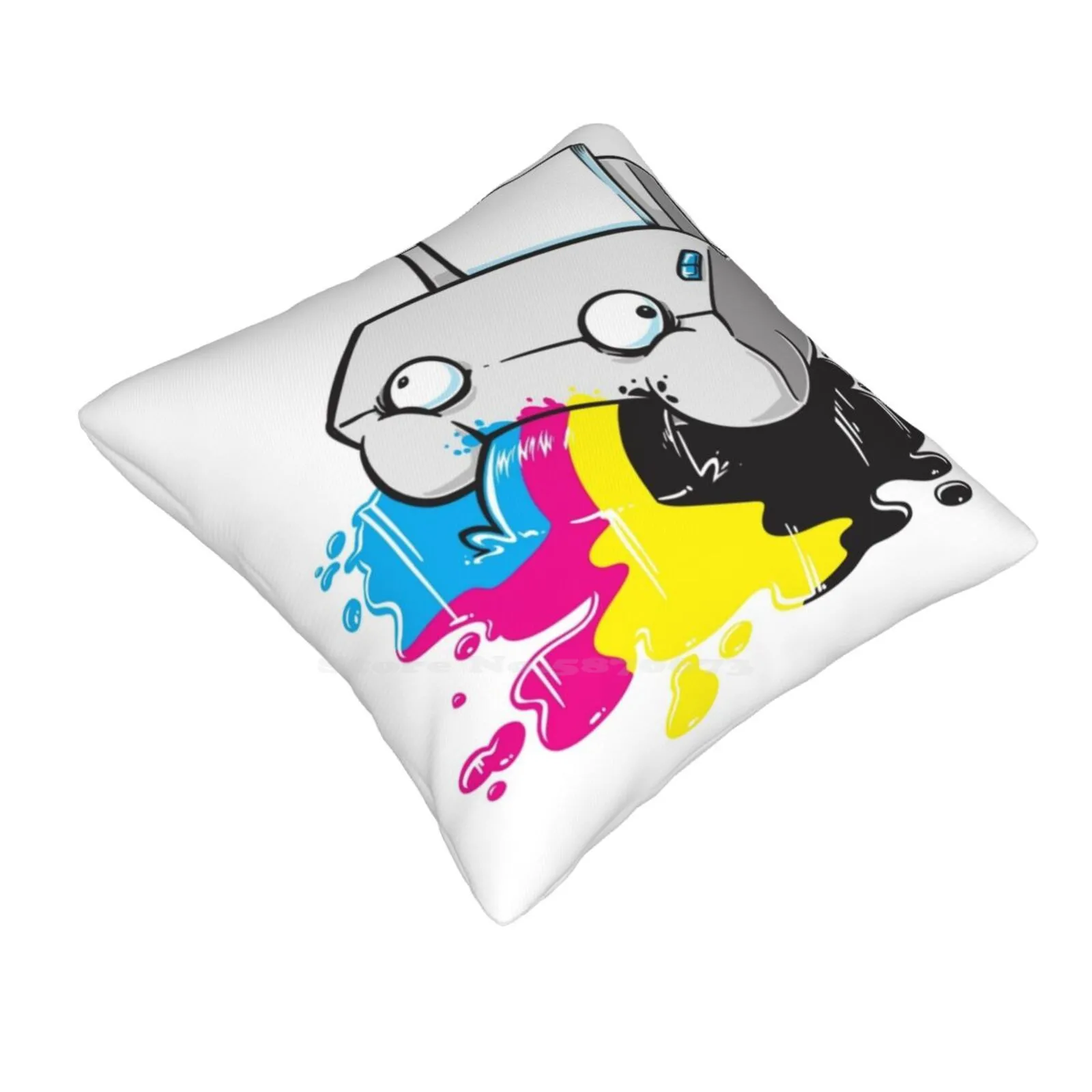 Puker Printer Bedroom Office Hug Pillowcase Printer Cmyk Colours Puke Sick Funny Bleaaaargh Out Of Ink Error