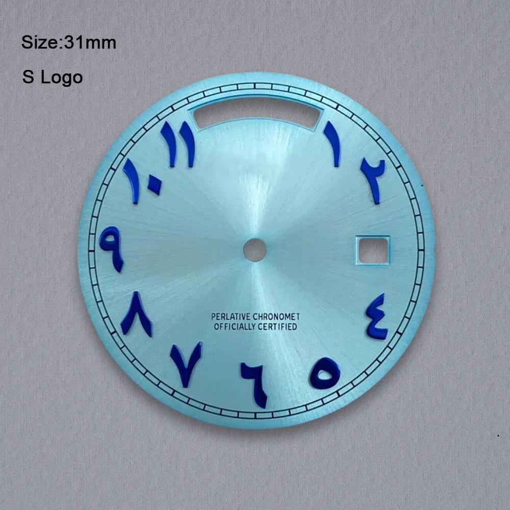 عالية الجودة 31 مللي متر S شعار الطلب اليوم والتاريخ الأرقام العربية أشعة الشمس الهاتفي صالح 8285 ساعة يد تعمل بالحركة تعديل الملحقات