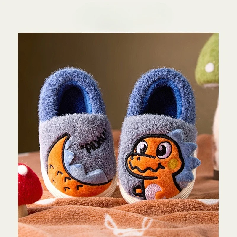 

Cotton Slippers for Children Autumn Winter 2026 Cartoon Indoor Home Slippers for Women Warm Platform Plush Cotton Floor Shoes