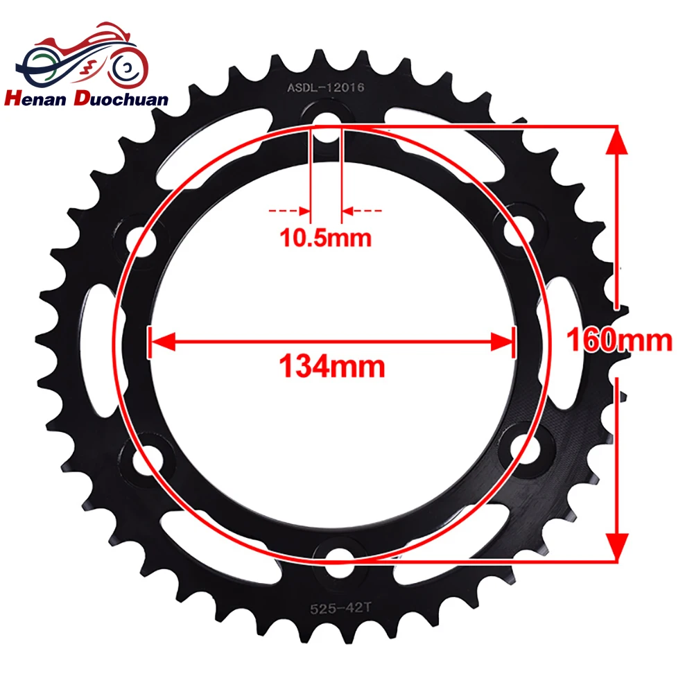 525 42T Rear Sprocket for Honda CBR1000RR Fireblade SC57 SC59 SC77 SC82 CBR600RR PC35 PC37 PC40 F4i 45 Steel Heat Treated Electr