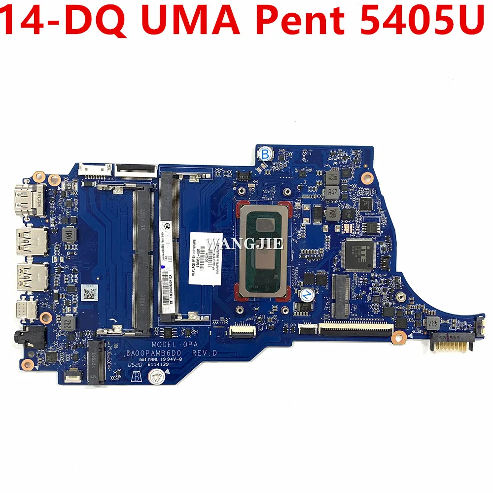 Placa base para portátil HP 14s-dq0000TU 14-DQ, L70052-601, UMA, Pent 5405U, WIN, DA00PAMB6D0, funciona al 100%