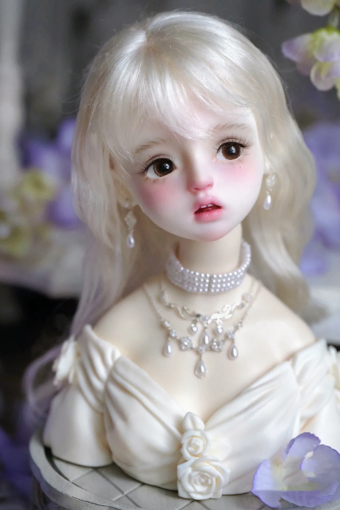 

Fashion 1/4 BJD Doll Pearl Necklace Earring Set