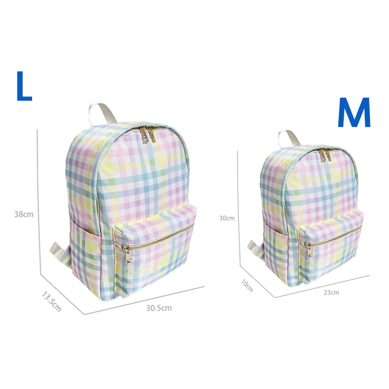 2024 New Design Plaid Preppy Backpack Teen Girls Back to School Supplies asual Daypack Tablet Travel Backpack School Bag