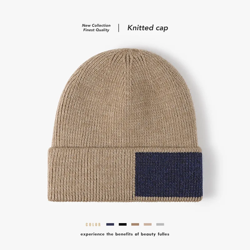 Winter Fleece Lined Knit Beanie for Men Women Faux Rabbit Fur Warm Ear Protection Hat Outdoor Commute Thickened Winter Skull Cap