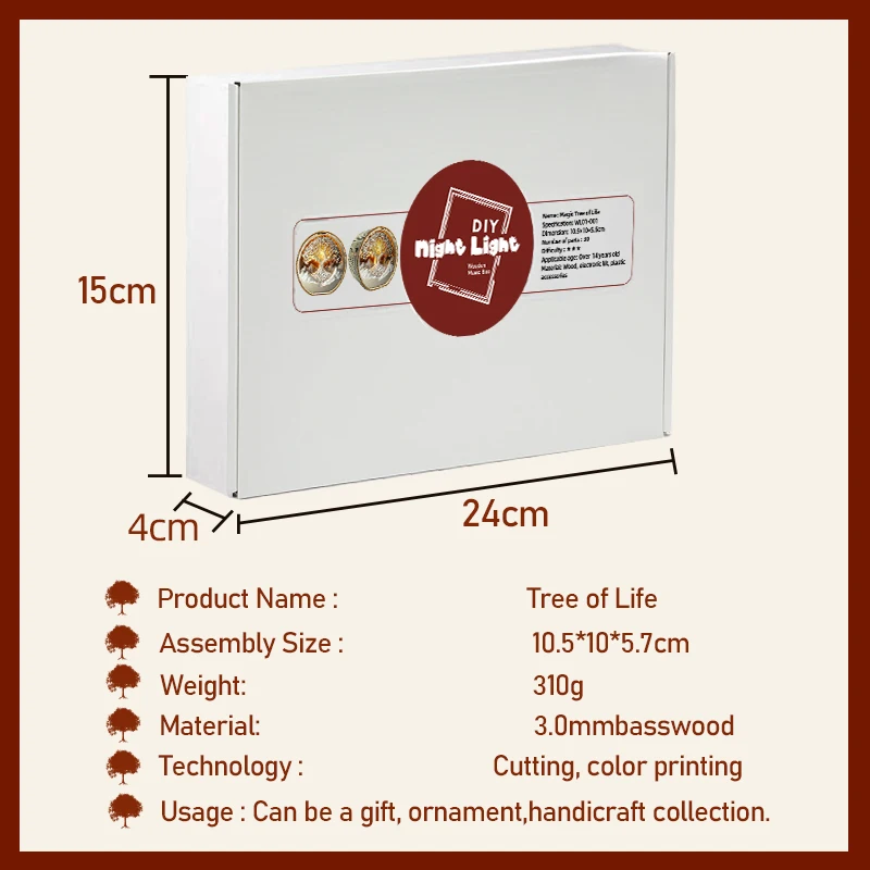 The tree of life basswood Sleep lamp Holiday decoration gift Night Light on-off control Musical Plug-in Bedside Lamp