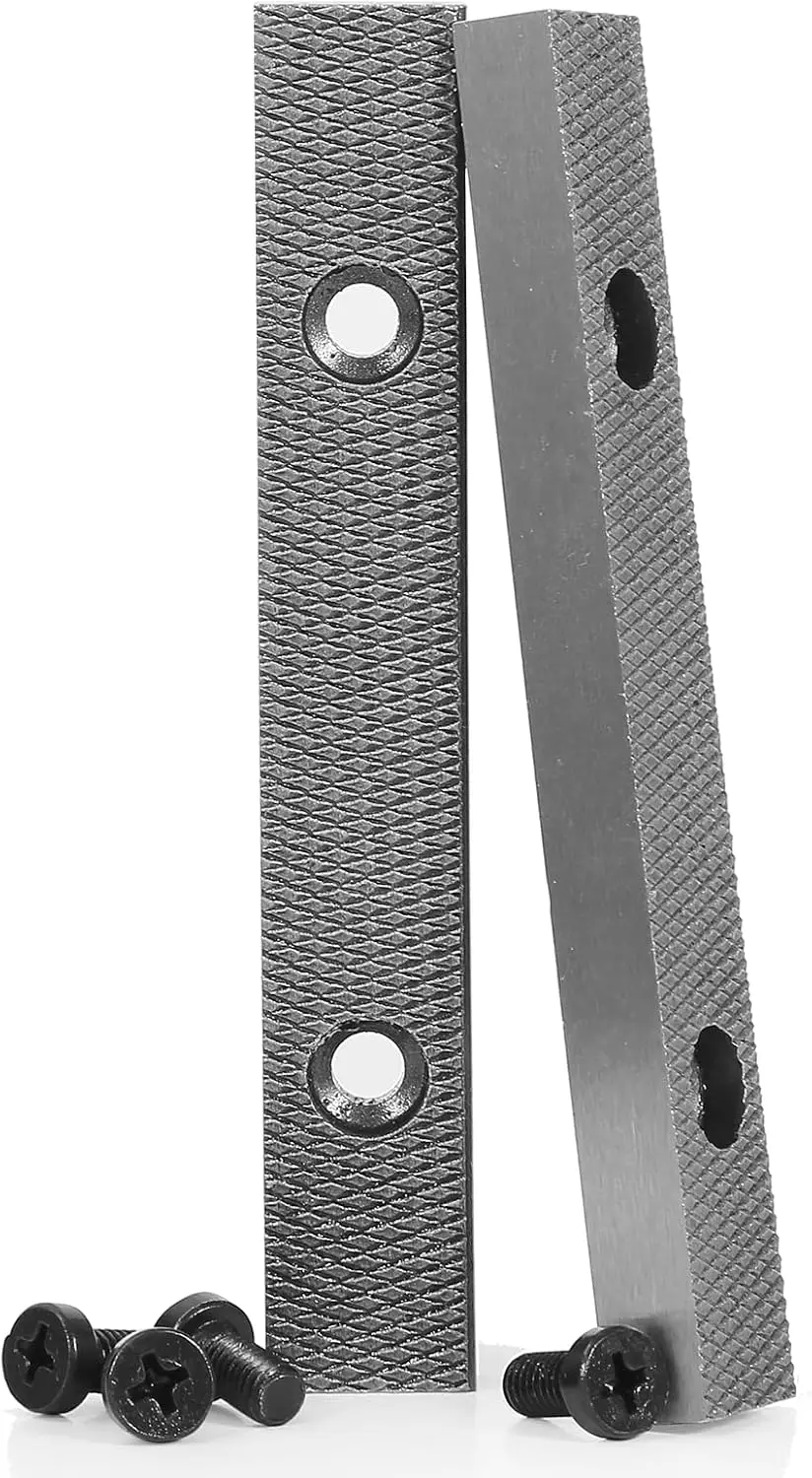 

5-Inch Steel Replacement Jaw Plates with Screws for Multipurpose Vise, Durable and Heat-Treated