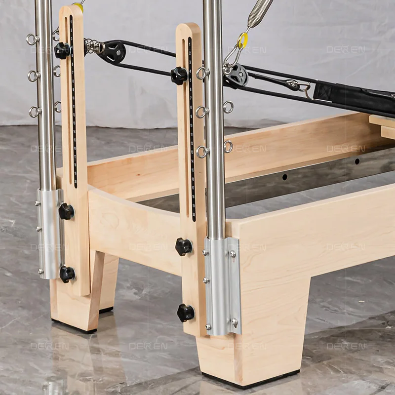 

Adjustable Maple Wood Pilates Machine Full Track Yoga & Body Building Reformer for Studios for Core Bed Exercise