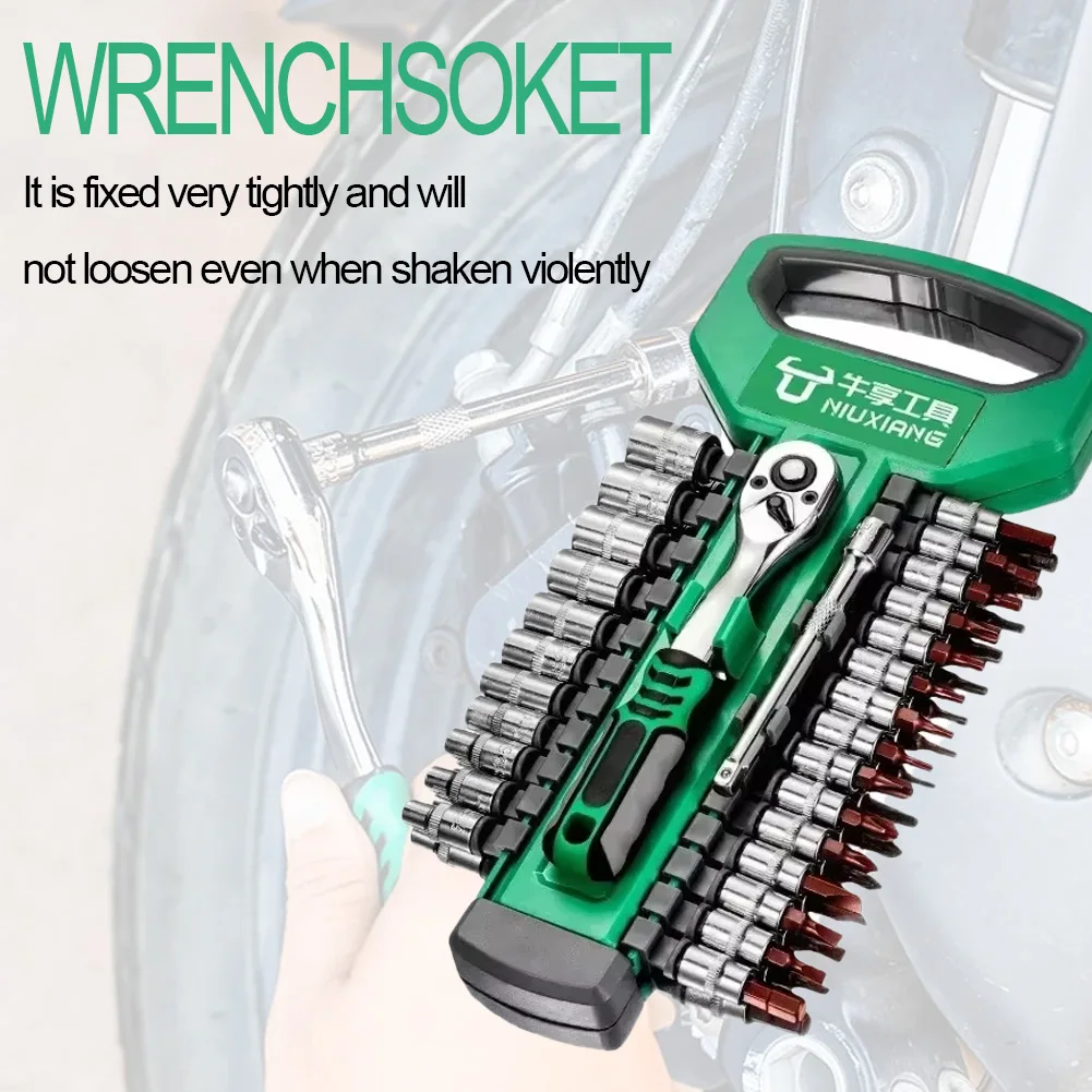 Jeu de clés à douille à cliquet, combinaison 1/4 3/8, outils manuels de réparation de moto et de voiture, manchons de clé, Kit de réparation automobile