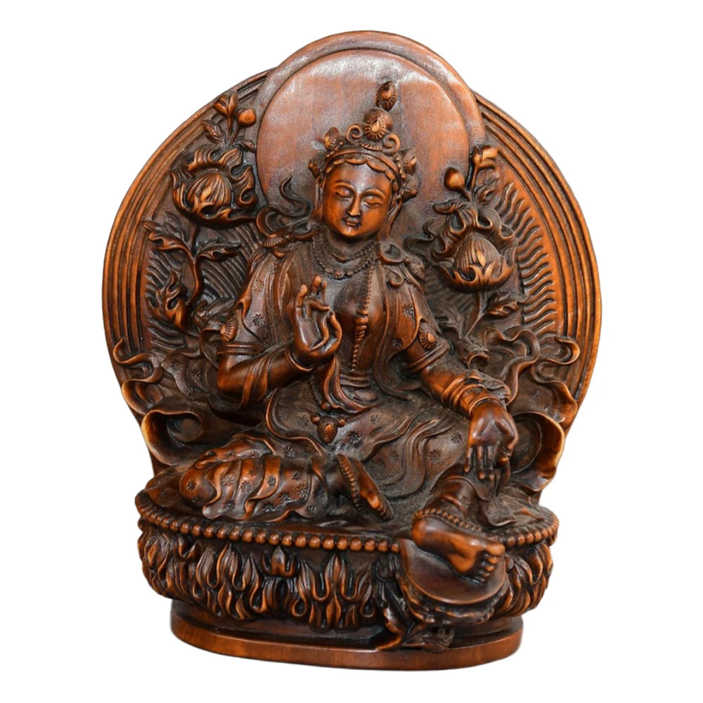 Sculpture sur bois chinois, Figurine en bois sculpté, Protection contre la compassion, pureté de grâce, bénédiction, miséricorde, sérénité, dévotion, harmonie