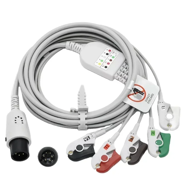 สายเคเบิล ECG ตะกั่ว CSI 5 พร้อมคลิป Leadwires AHA สําหรับ Criticare