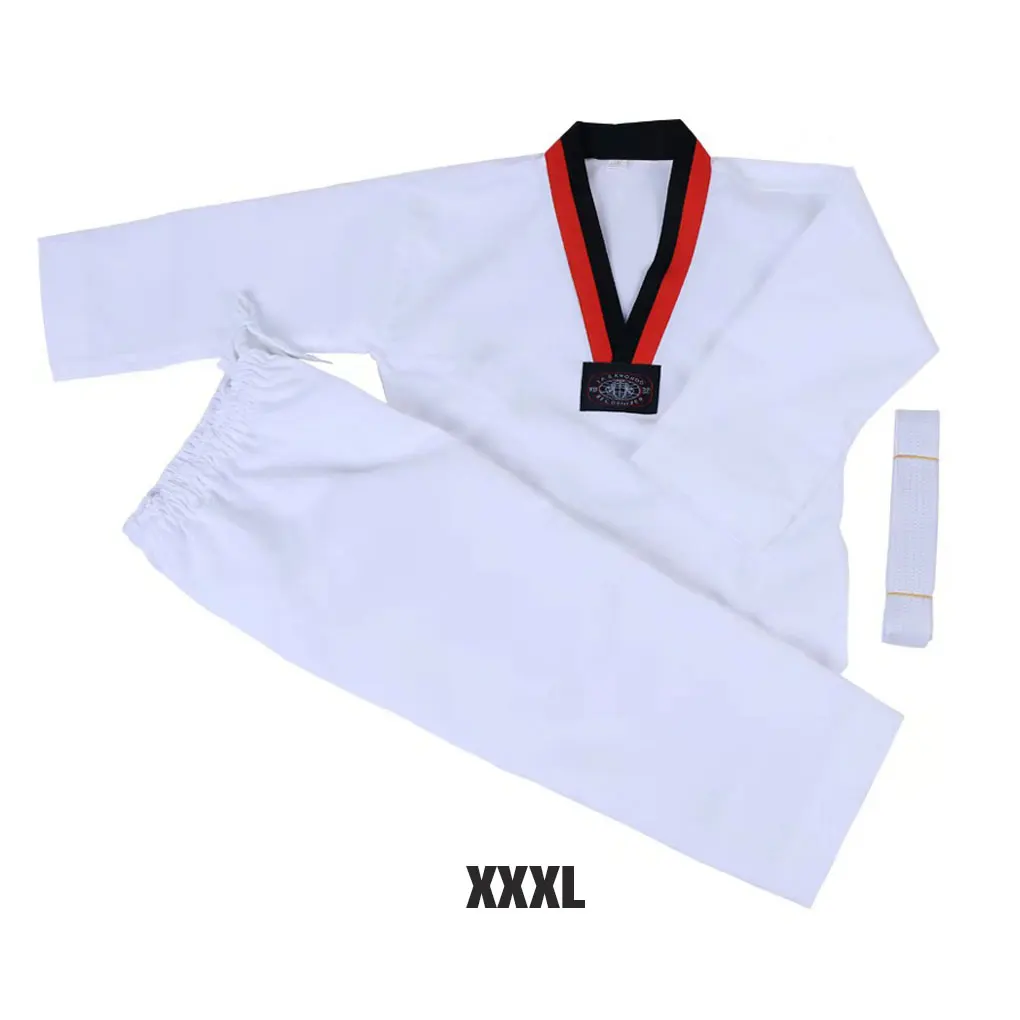 Taekwondo Uniform Replacement Solid Color Breathable Sweat Absorbent Beginner Learner Long Sleeve Exercising Uniforms