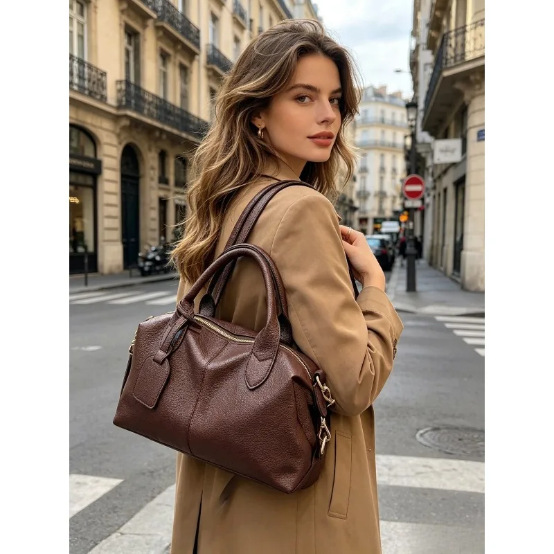 Large Capacity Matte Tote Bag Trendy Boston Handbag For Daily Commute