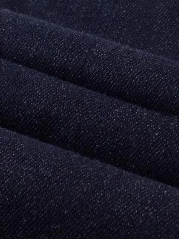 جينز أزرق داكن للنساء والشتاء، مقاس ضيق صغير، ساق مستقيمة، مبطن بالصوف، سروال طويل للتخسيس