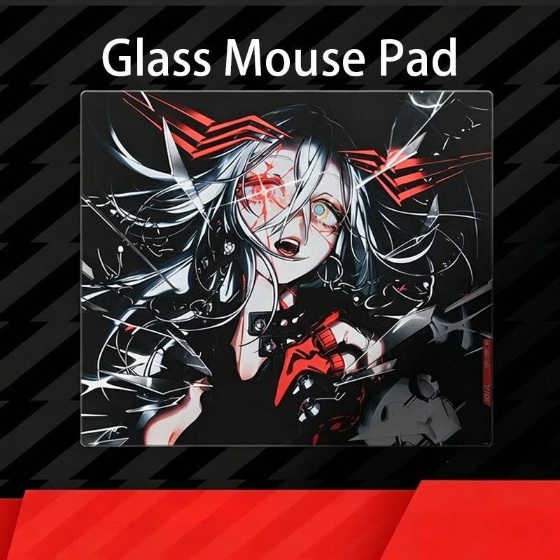 For W-Wallhack SP005 Glass Mouse Pad Cool Anime Hunter Frosted Surface Desktop Mat Tempered FPS Custom Office Gaming Mousepad