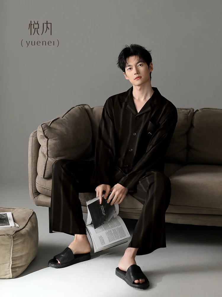 unisex-cotton-pajamas-long-sleeve-loose-fit-home-clothes-set-casual-striped-design-comfortable-breathable-sleepwear-for-all-s