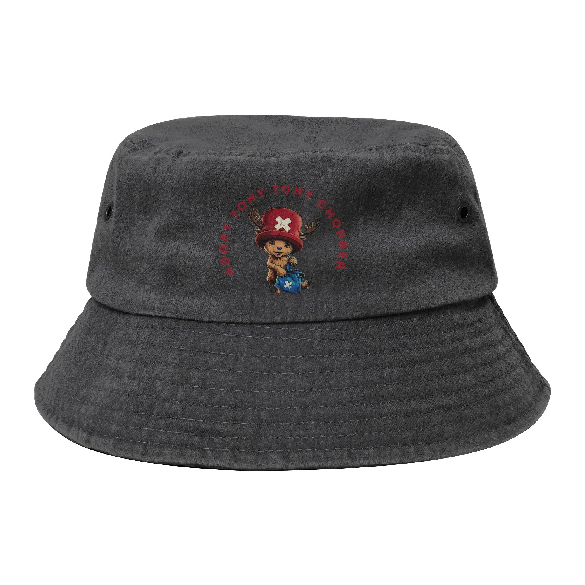 Adopt Tony Tony Chopper Bucket Hats for Men Women Summer One Piece Distressed Denim Washed Floppy Hat for Outdoor Fishing Hat