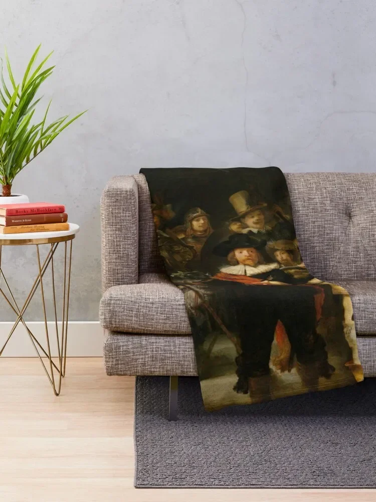 The Nightwatch by Rembrandt van Rijn ( Nachtwacht ) Throw Blanket Flannel Fabric christmas decoration Beautifuls Blankets