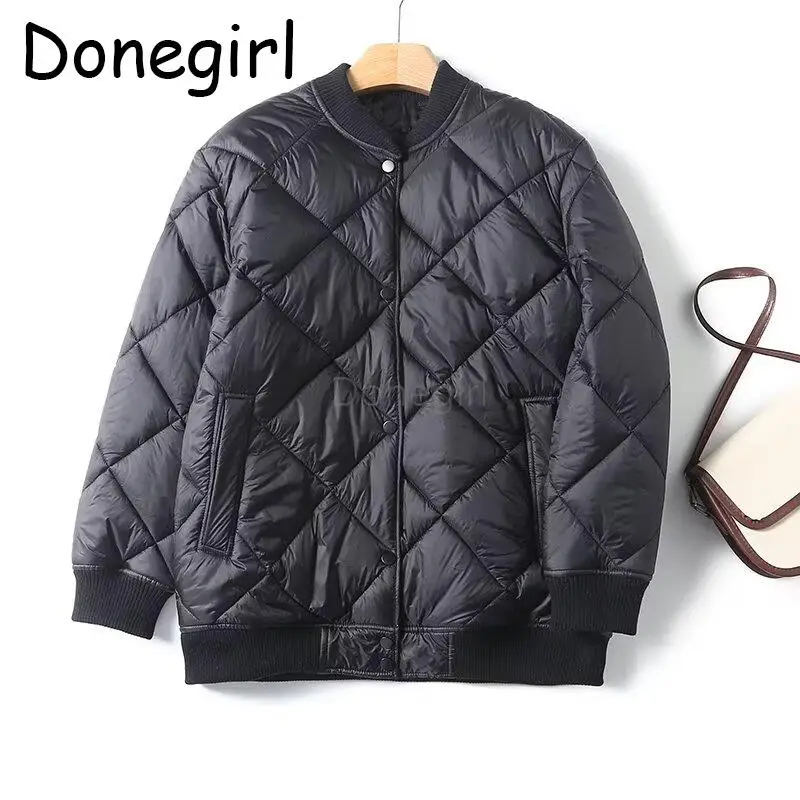 Donegirl Autumn Winter 2024New Women Fashion Texture Casual Solid Cotton Jacket Coat Commute Versatile Overcoat Female Tops Chic