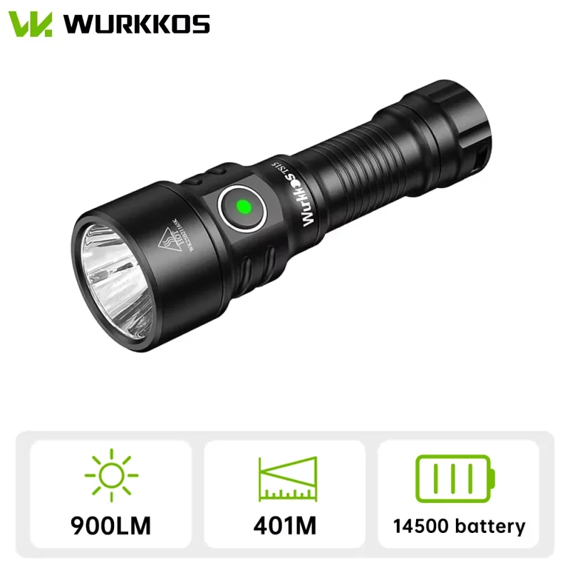

Мини-фонарик Wurkkos TS15, перезаряжаемый фонарик EDC, 900LM SFT25R, светодиодная лампа с аккумулятором 14500/AA, IP68, водонепроницаемый походный светильник для кемпинга
