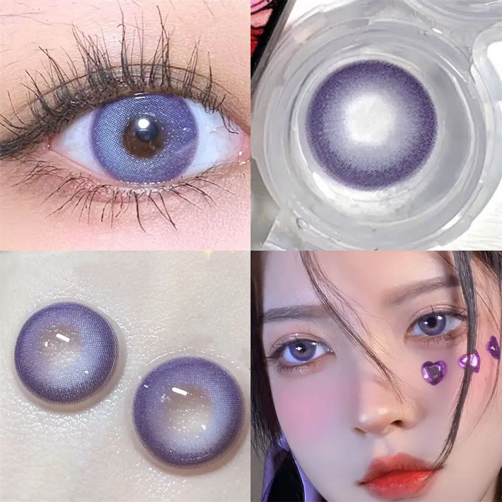 JeweLens Blau Lila Farbkontaktlinsen Softlens für Augenlinsen Kosmetische Augenkontakte mit Myopie Schneller Versand