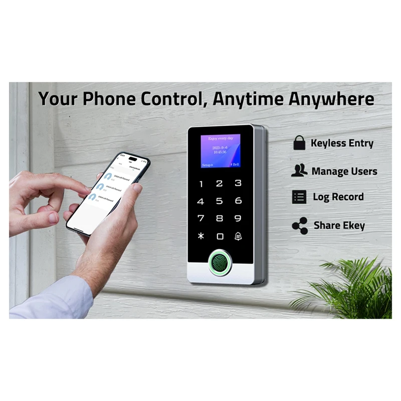 Full Metal Wifi TUYA Access Control System With LED Screen Voice Fingerprint Password Stand-Alone Door Access Keypad