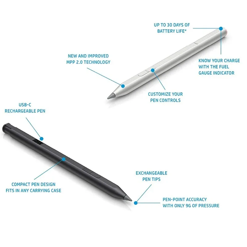New Stylus Pen For HP ENVY Pavilion Spectre X360 Elitebook Tablet Pen Rechargeable 4096 Magnetic Active Stylus Pens MPP 2.0 USB