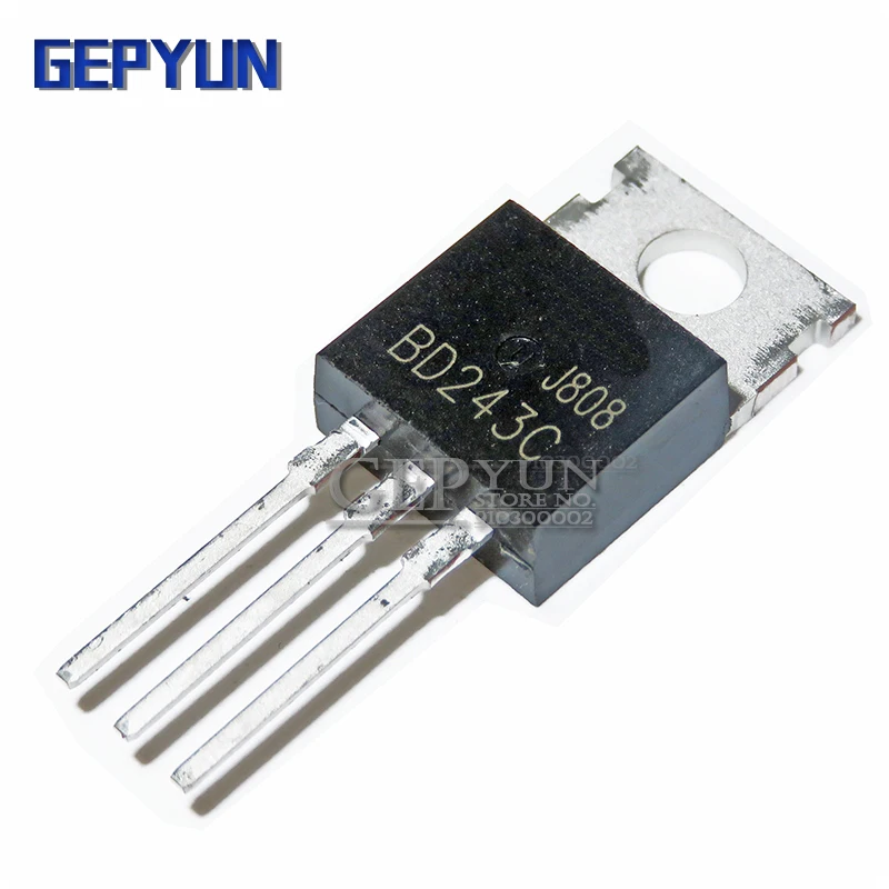 10PCS BD243C BD243 BD241C BD244C 100V 6A TO-220 Bipolar Transistors NPN General Purpose Gepyun