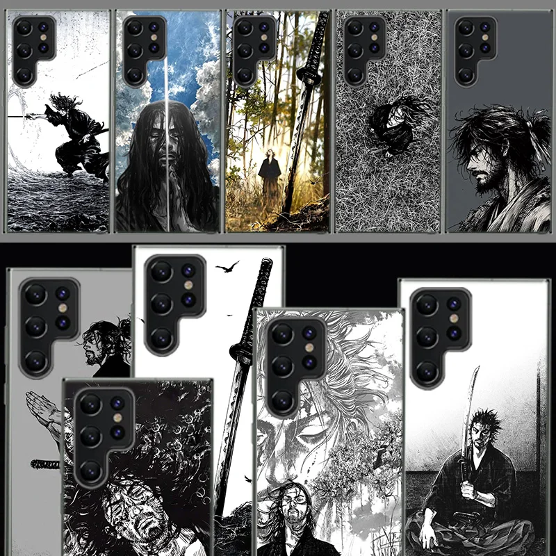 Manga Vagabond Capa Phone Case For Samsung S26 Ultra S25 Edge Galaxy S23 S21 S20 S24 FE S22 S10 Plus Cover Clear TPU Shell Coque
