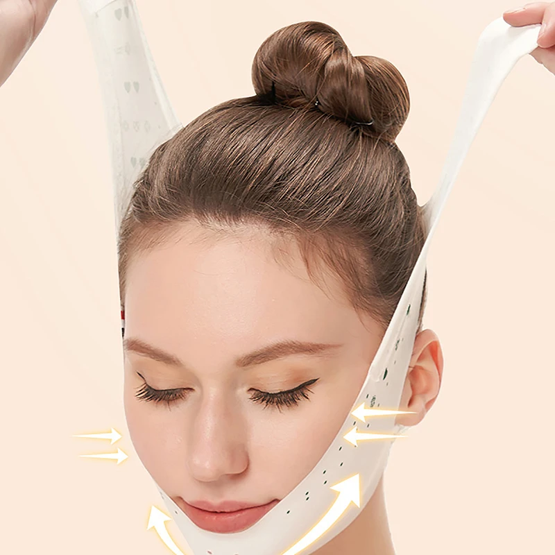 Elastic V-Shaped Face Slimming Belt Facial Lifting Band for Cheek Firming Wrinkle Reduction Beauty Skin Care Accessory