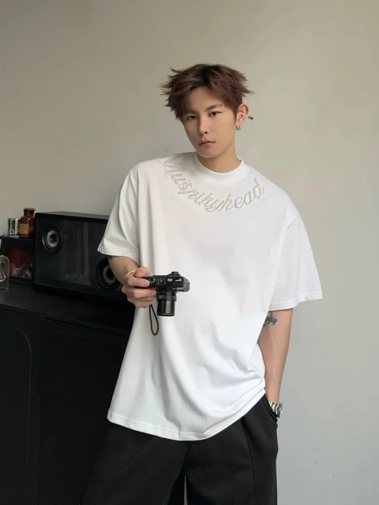 

Мужская футболка American High Street 3D Pearl из чистого хлопка с коротким рукавом, летняя, молодежная, с оригинальным дизайном, стильная, модная