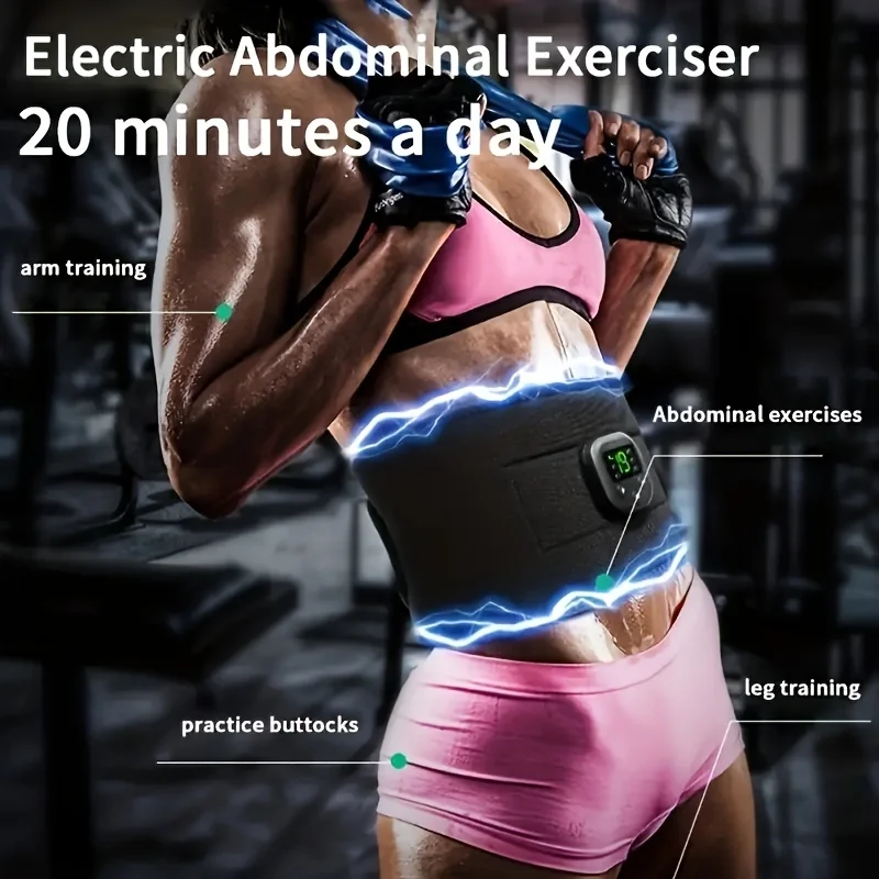 

Rechargeable Body Massager Belt, Abdominal Trainer Muscle , Smart Fitness Vibration Belt Unisex Man And Woman Gift Fitness Trai