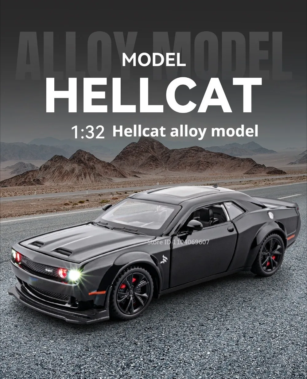 1:32 Hellcat Tomahawk Modell Spielzeug Supercars Legierung Diecast Sound Licht Türen Geöffnet Zurückziehen Simulation Sport Auto Spielzeug für Kinder – Detail 1