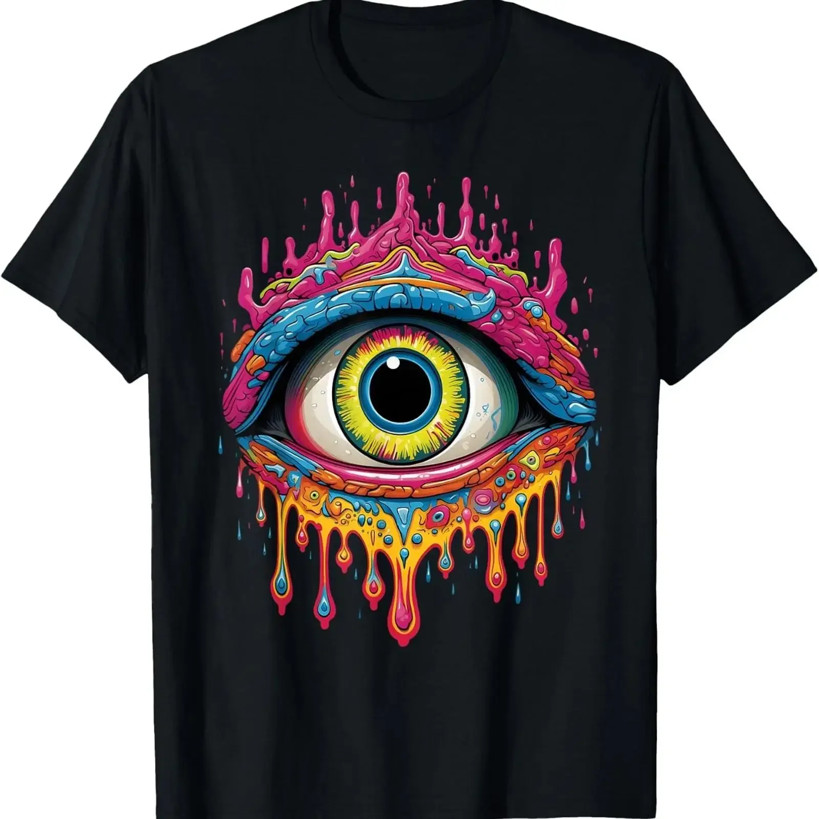 Psychedelic Third Eye Trippy Colorful Hippie Psychonaut T Shirt vintage Washed streetwear fashion Stylish Casual