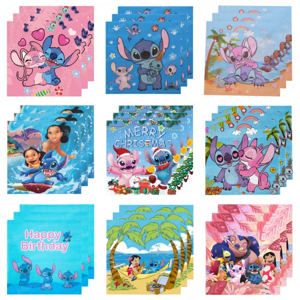 Lilo & Stitch Party Print Napkins Stitch Angle Theme Dinner Napkin Tissue for Baby Shower Kids Boy Girl Birthday Party Supplies