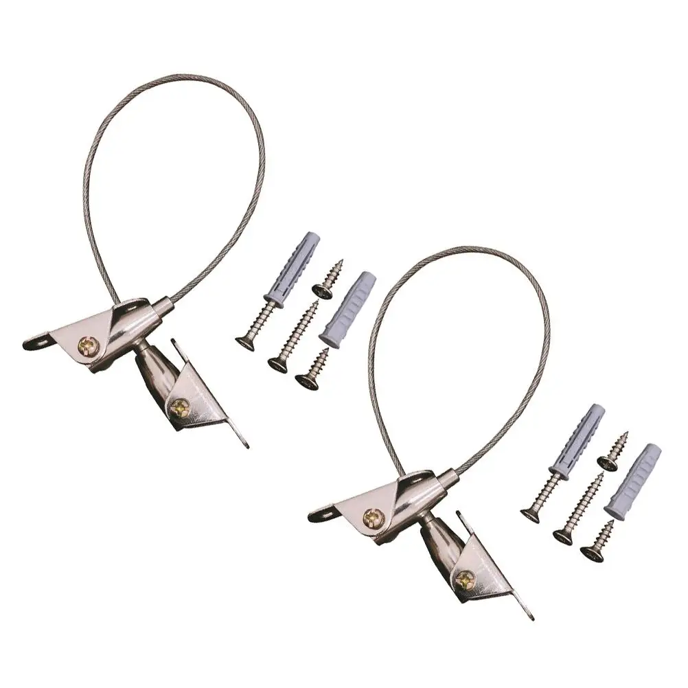 

2 Sets Furniture Anchor Straps Heavy Duty Child Proof Anti-tip Kit Wall Safety Silver Baby Proofing Home Furniture Strap