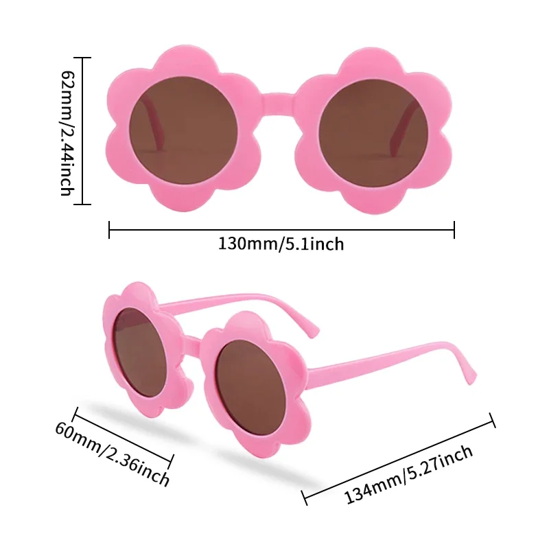 2024 New Children Cute Colors Acrylic Sun Flower Sunglasses UV400 Baby Girls Outdoor Protection Sunglasses Kids Sun Glasses