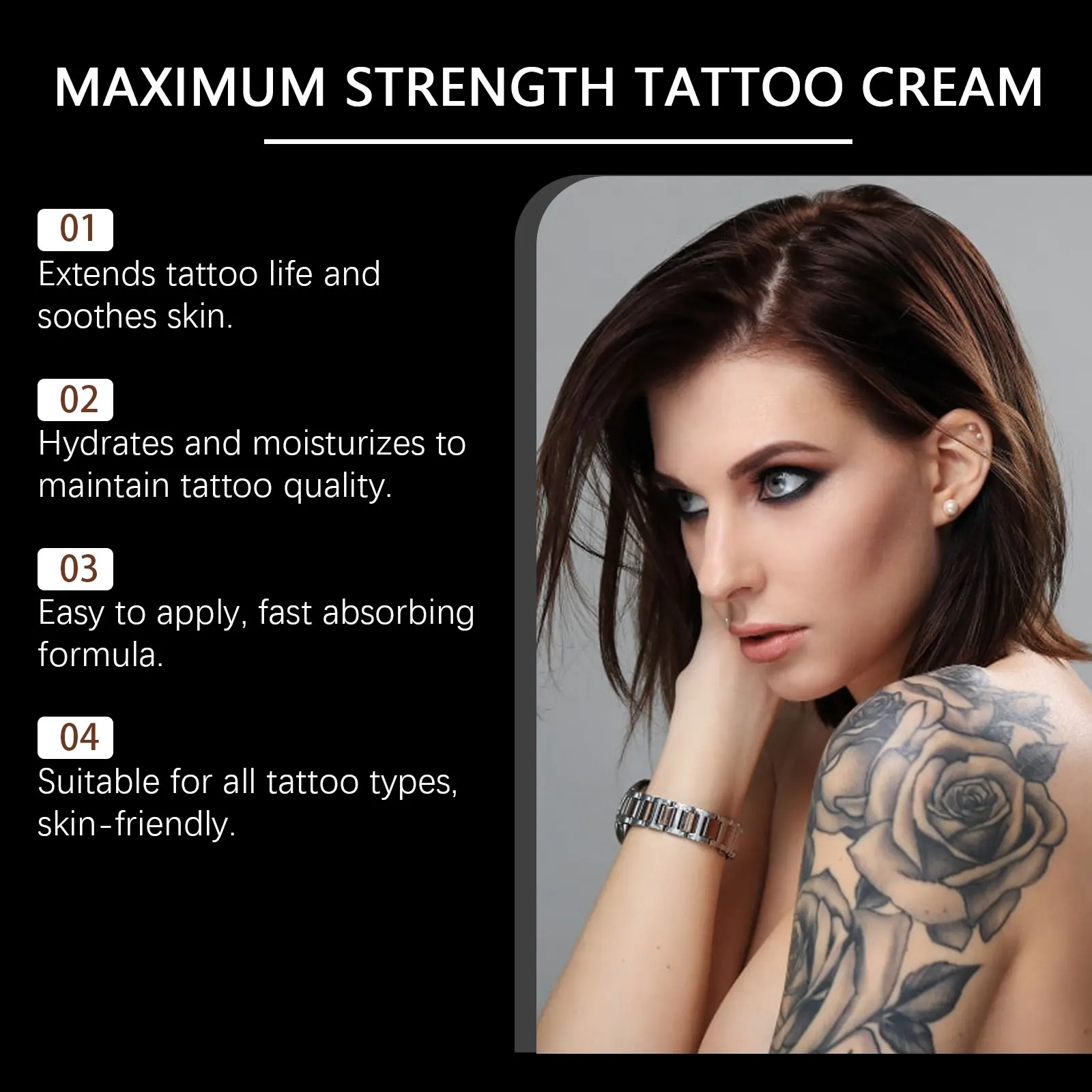 OceAura Tattoo Aftercare Cream Strengthening Moisturizing Skin Barrier Repair Care Aloe Vera Calming Gel Tattoo Soothing Cream - Image 3