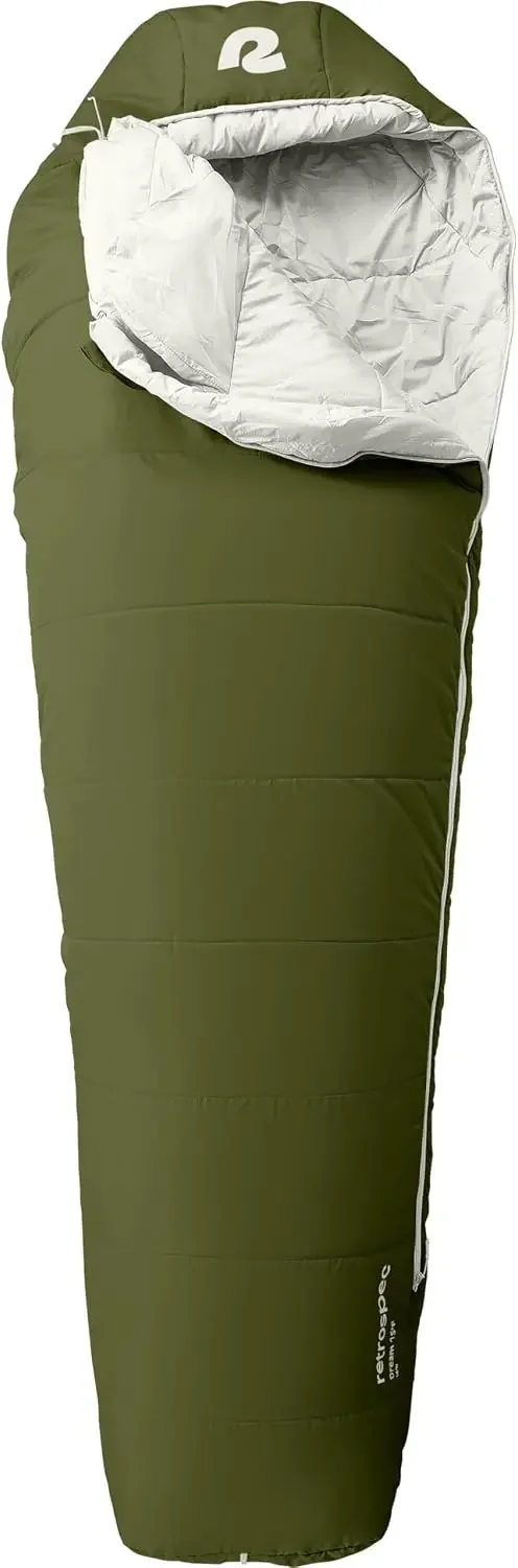 Dream Mummy Sleeping Bag - 5, 15, & 30°F Cold Weather Camping & Travel Essential Gear with Water - Resistant Shell & Synthetic