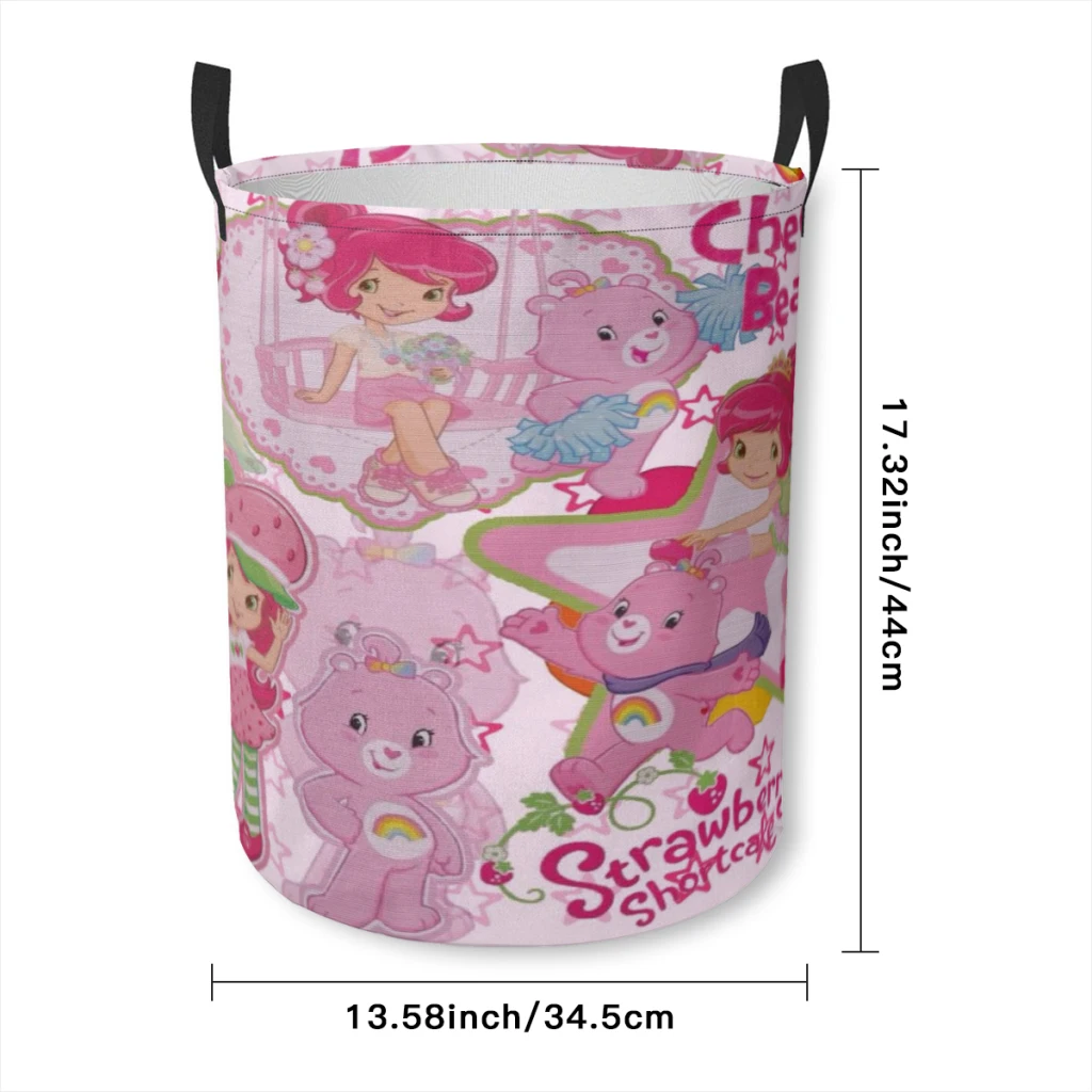 S-Strawberry S-Shortcake Laundry Basket Clothes Organizer Foldable Storage Bucket Bathroom Waterproof Clothing Storage Basket