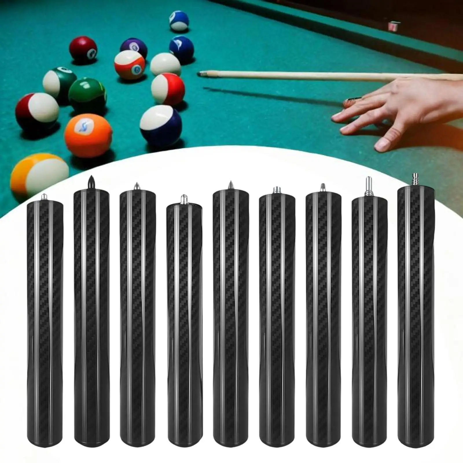 

Аксессуар для удлинителя бильярдного кия Прочный держатель вала из углеродного волокна Компактное спортивное оборудование для сумки для бильярдного кия