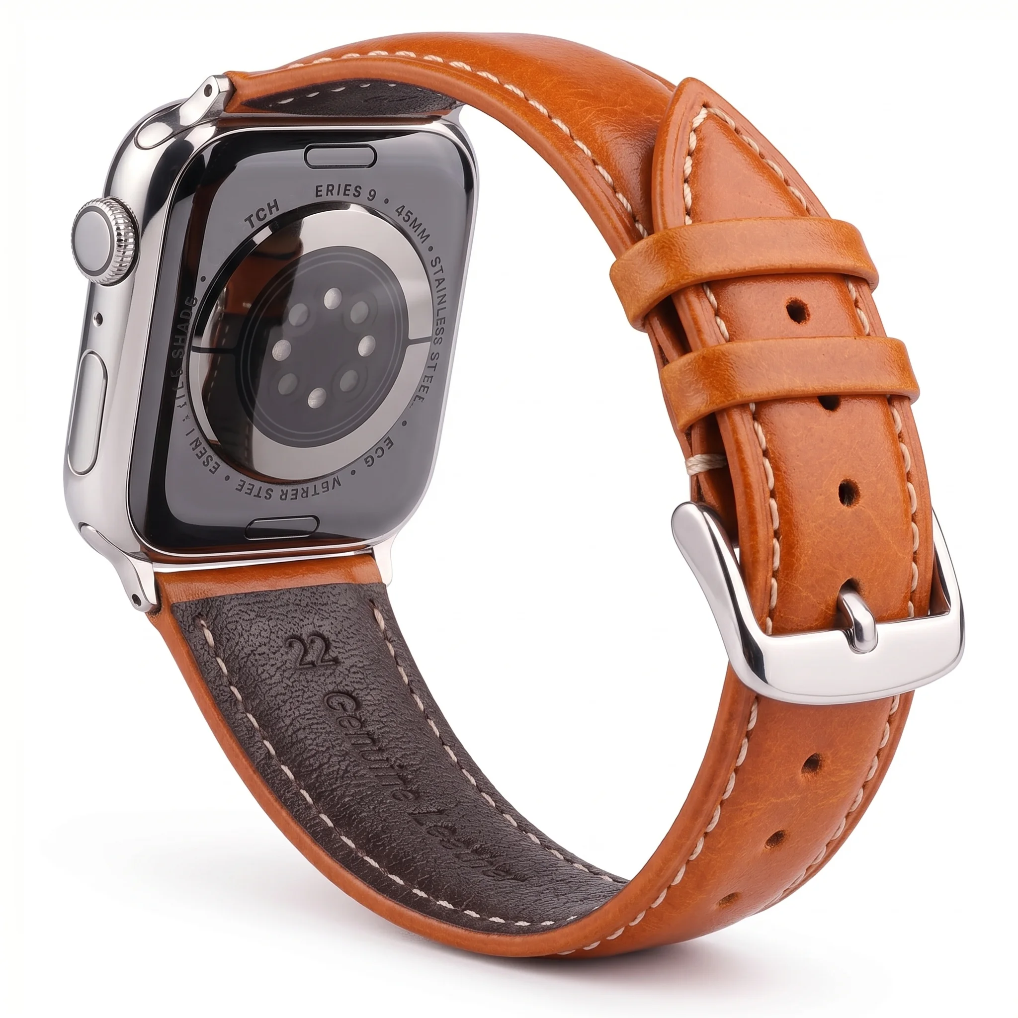 Retro Oil Wax Leather Strap Compatible with Apple Watch Series 11 10 Ultra 3 2 9 8 7 6 SE Genuine Cowhide Band Men
