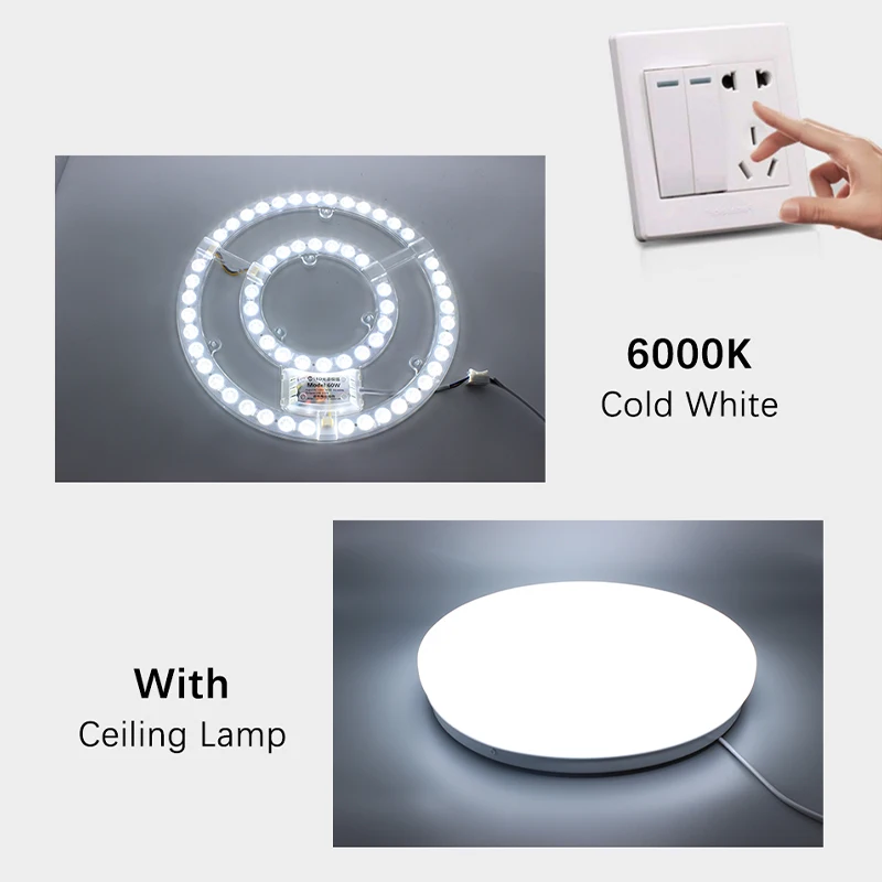 Ceiling light Led panel 220v replacement Led module 100w white light round Led light board module ceiling fan light