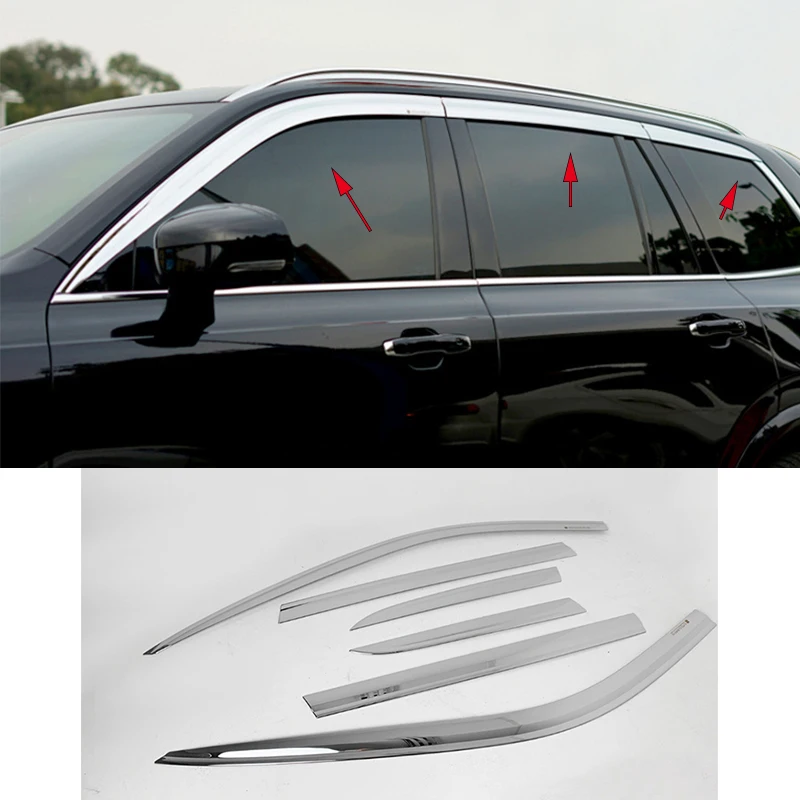 

Car accessories FIT For VOLVO XC90 2016-2025 chrome waterproof Door Window Visor Vent Shades Sun Rain Guard