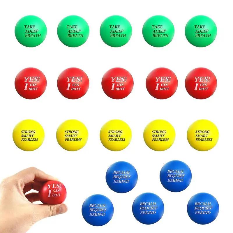 

Flexible Toys For Kids 20PCS Children Soft Sponge Relaxing Squeeze Balls Cute Entertainment Balls Inspirational Words Toys