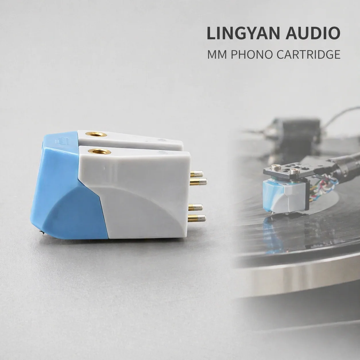 Cartucho LINGYAN AUDIO MM para Tocadiscos de Vinilo, Aguja de Alta Fidelidad con Imán Móvil, Compatible con la Mayoría de los Tocadiscos